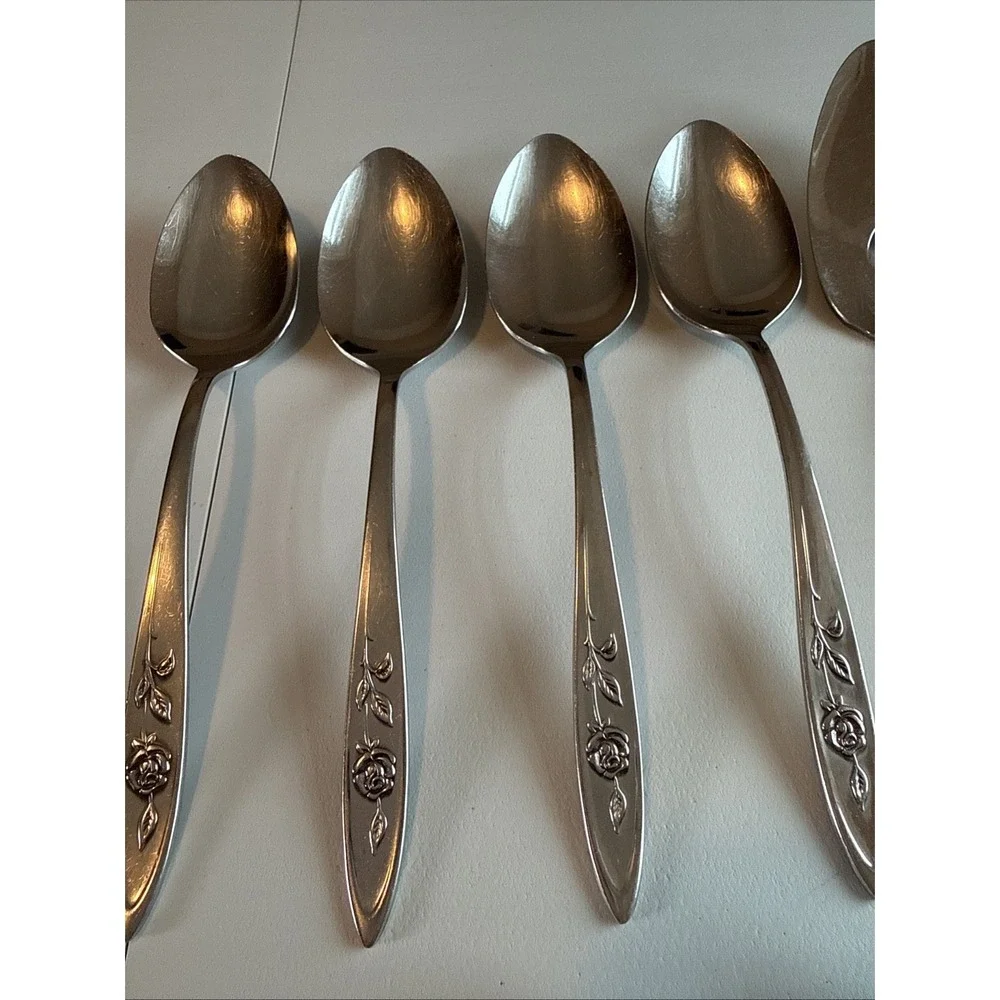 VTG Oneida Community MY ROSE Lot Of 10 Serving Pieces Stainless Flatware Read